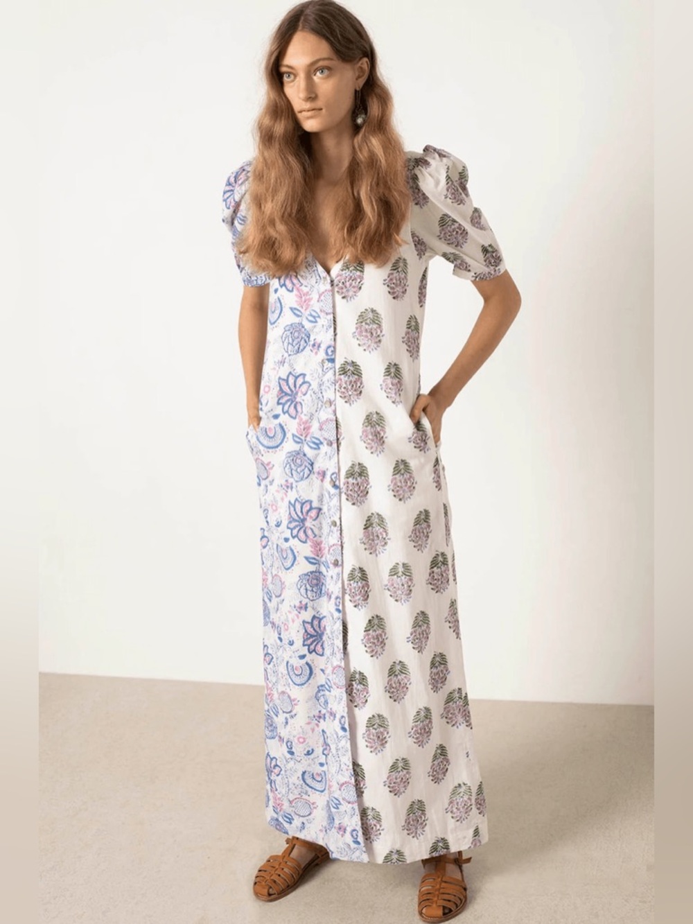 Alix of Bohemia Fifty Fifty Bloom Floral Button Front Dress Size L